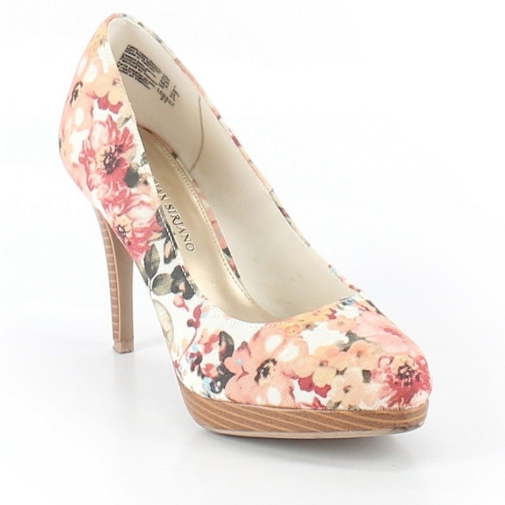 Christian Siriano Beige Floral Heels